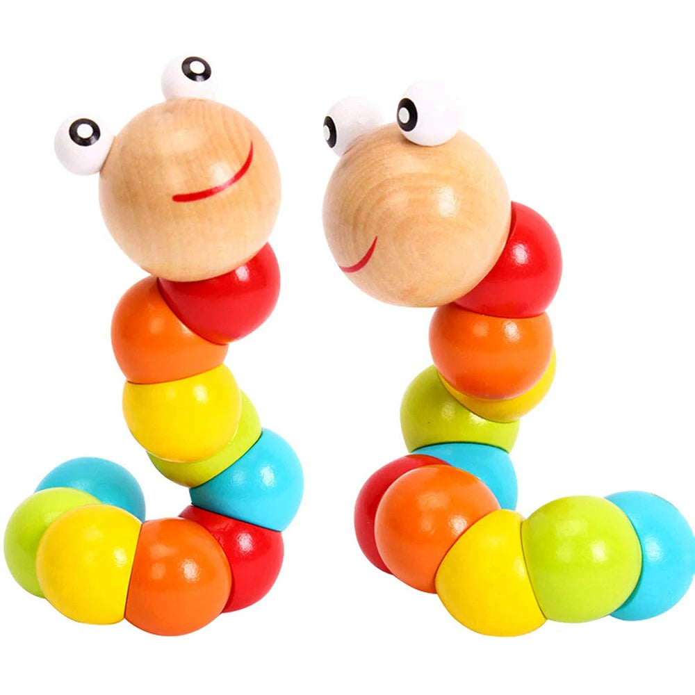 TwistyWorm | Plaisir Infini de Torsion et de Forme - Jouet en Bois de Chenille