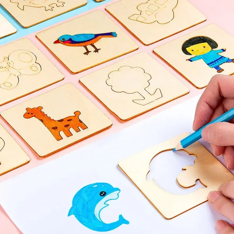 ArtShapes | Dessin Créatif pour Enfants - Ensemble de Pochoirs en Bois