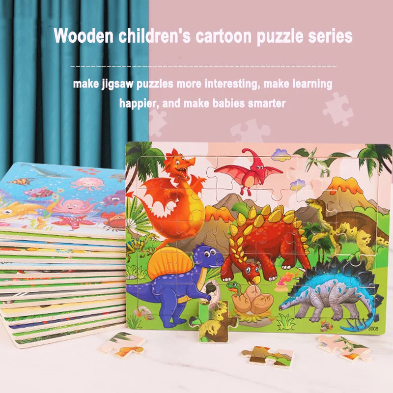GeoPuzzle | Développez des Compétences avec des Animaux et des Véhicules - Puzzle en Bois
