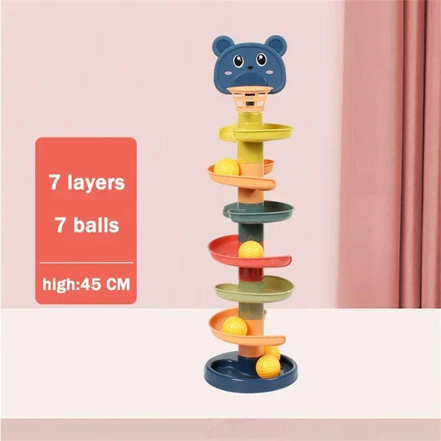 TwirlTower | Découvrez l'Équilibrage et le Roulement - Jouet Éducatif à Empiler