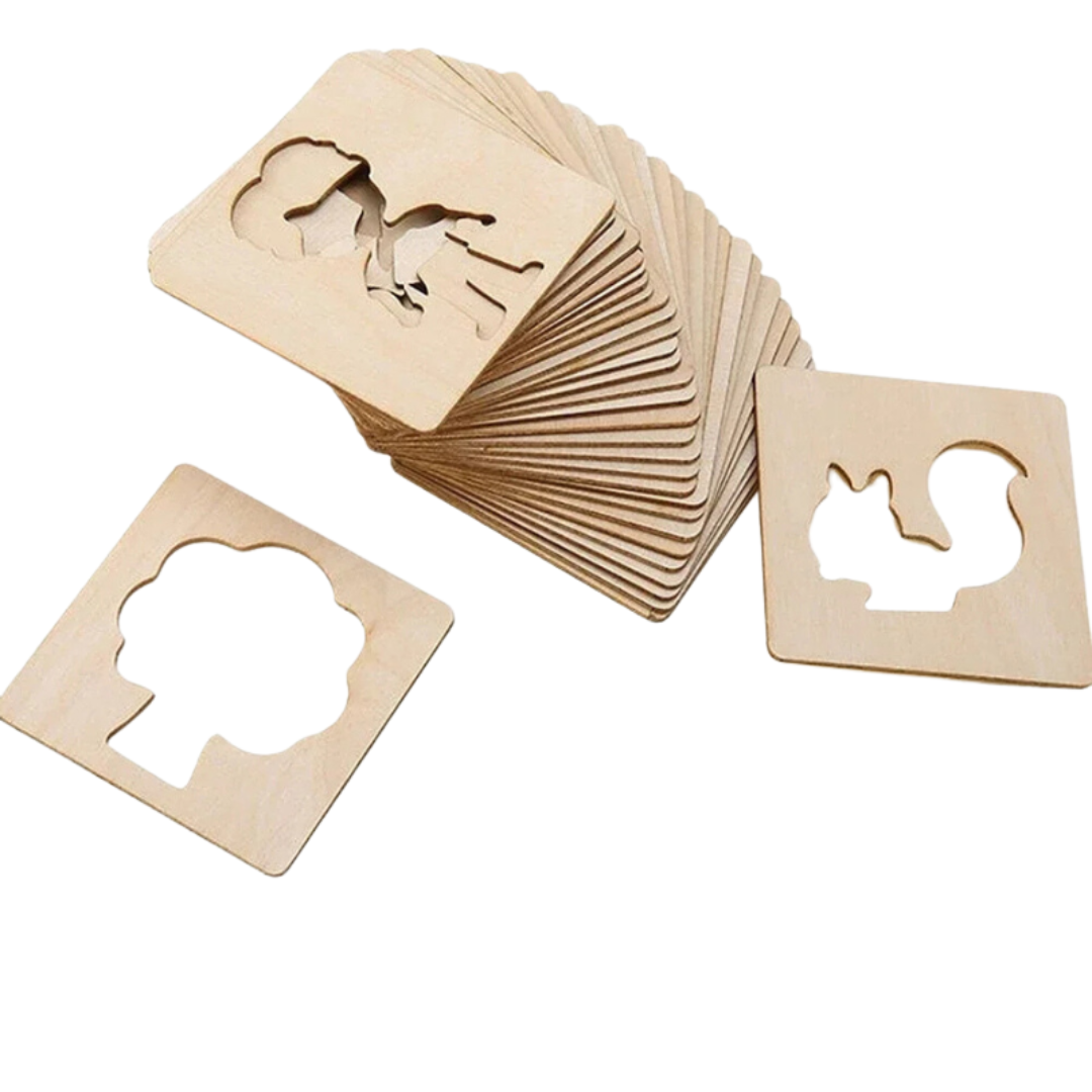 ArtShapes | Dessin Créatif pour Enfants - Ensemble de Pochoirs en Bois