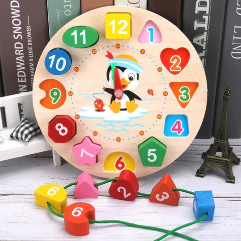 TimeTales | Apprendre à lire l'heure en s'amusant - Jouet d'horloge Montessori en bois