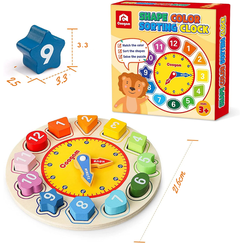 TimeWise | Apprendre à lire l'heure avec jeu et plaisir - Horloge Montessori en bois