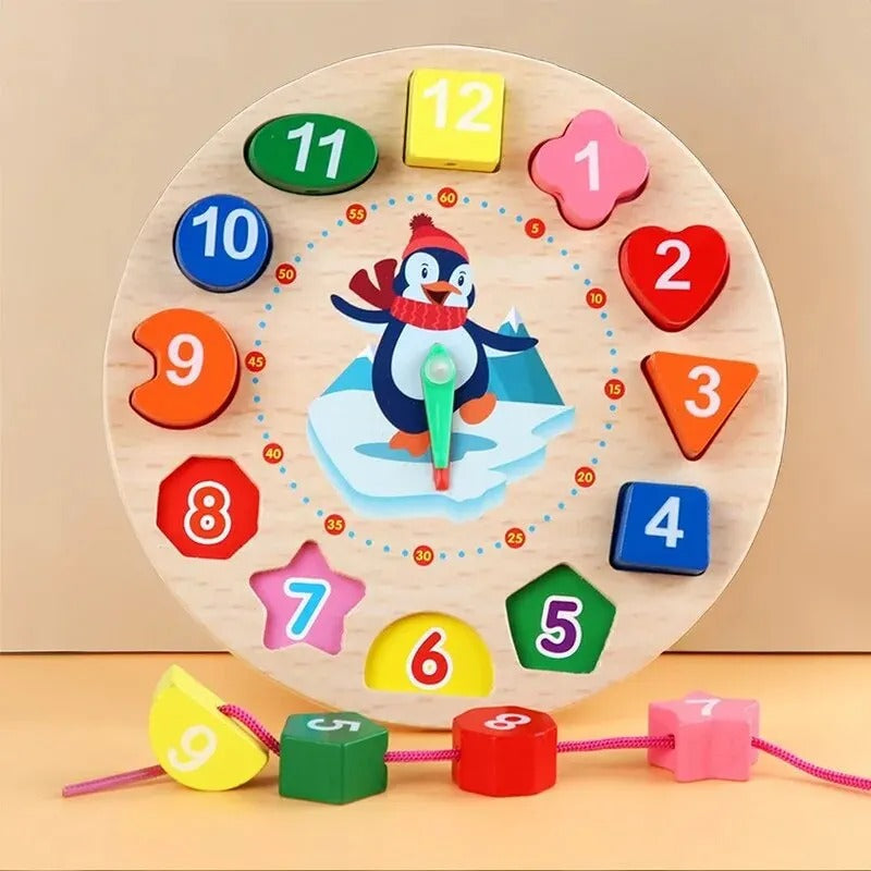 TimeTales | Apprendre à lire l'heure en s'amusant - Jouet d'horloge Montessori en bois