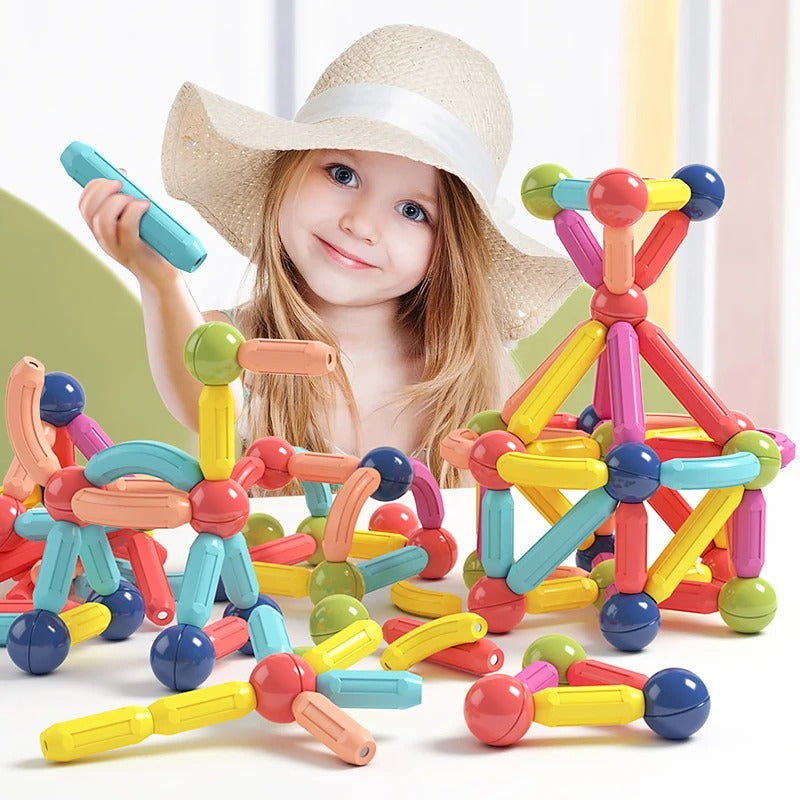 Ensemble de Construction Magnétique Créatif - Blocs de Construction Magnétiques Éducatifs pour Enfants