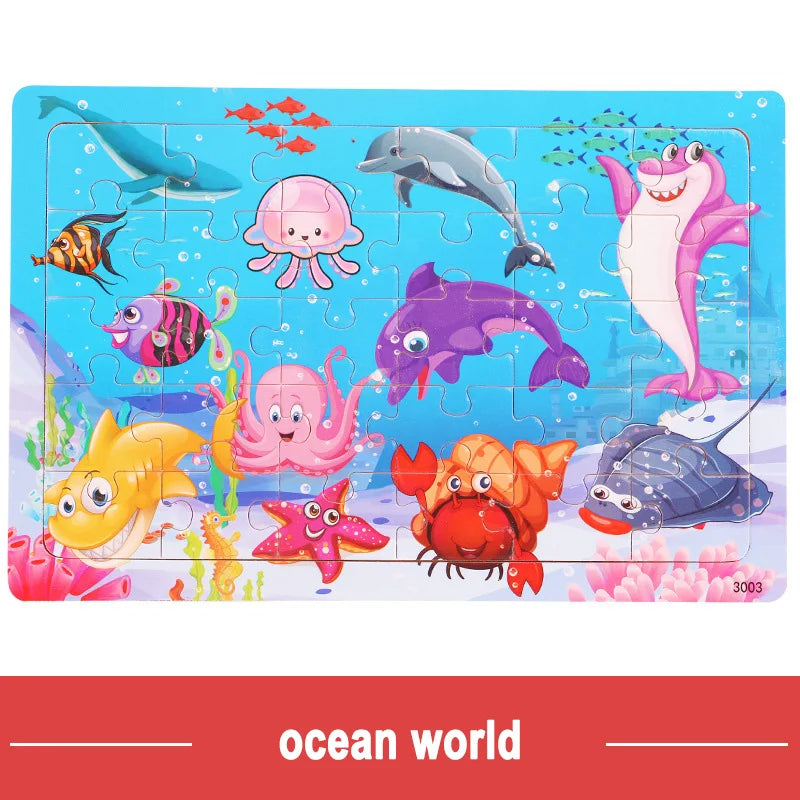 GeoPuzzle | Développez des Compétences avec des Animaux et des Véhicules - Puzzle en Bois