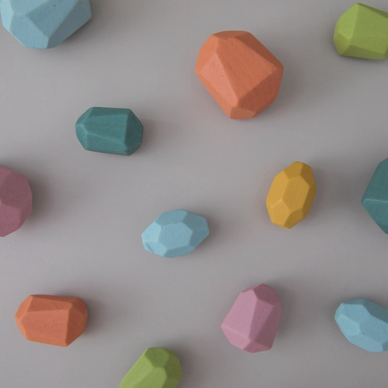 StoneStack | Construction et Équilibre avec Pierres Arc-en-ciel - Jouet Éducatif Montessori