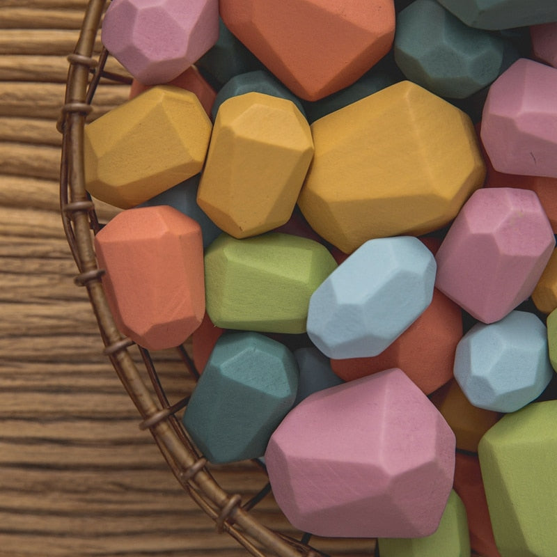 StoneStack | Construction et Équilibre avec Pierres Arc-en-ciel - Jouet Éducatif Montessori