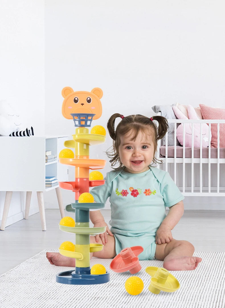 TwirlTower | Découvrez l'Équilibrage et le Roulement - Jouet Éducatif à Empiler