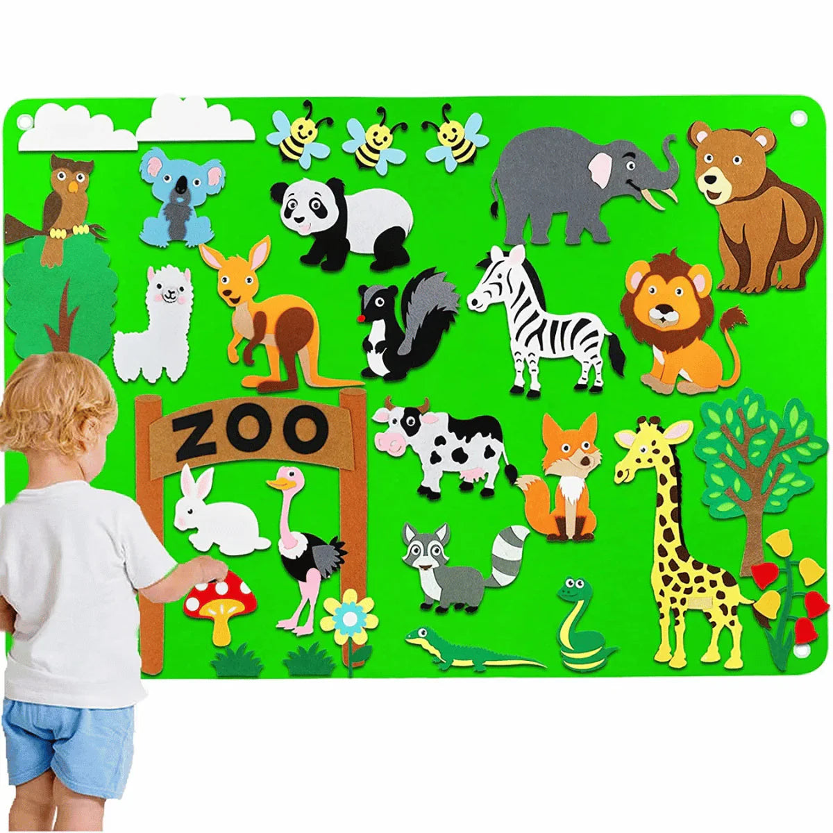 FeltPatch | Apprendre de manière imaginative avec les Animaux et la Nature - Tableau de Jeu en Feutre