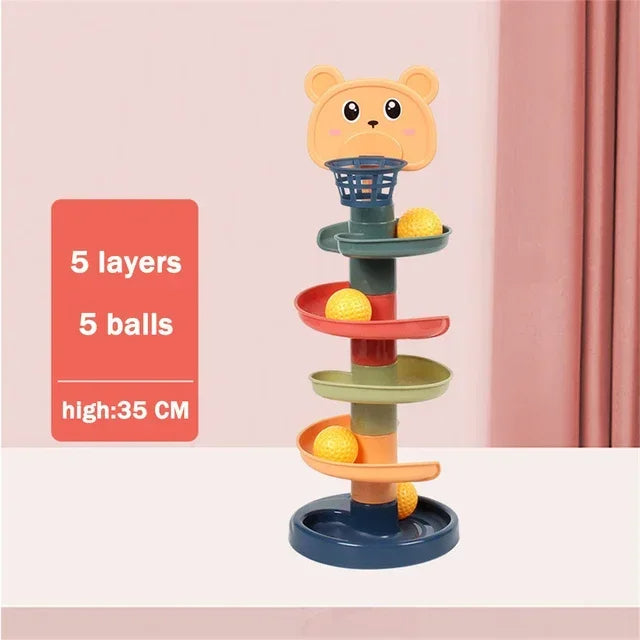 TwirlTower | Découvrez l'Équilibrage et le Roulement - Jouet Éducatif à Empiler