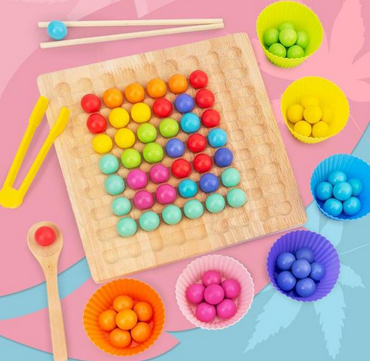 BeadBlox | Tableau de Perles Montessori - Jeu de Couleur, Compte & Gagne pour Enfants Créatifs