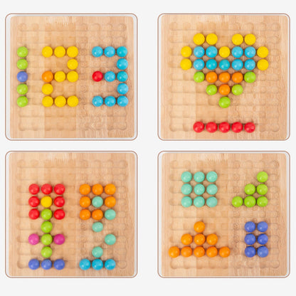 BeadBlox | Tableau de Perles Montessori - Jeu de Couleur, Compte & Gagne pour Enfants Créatifs