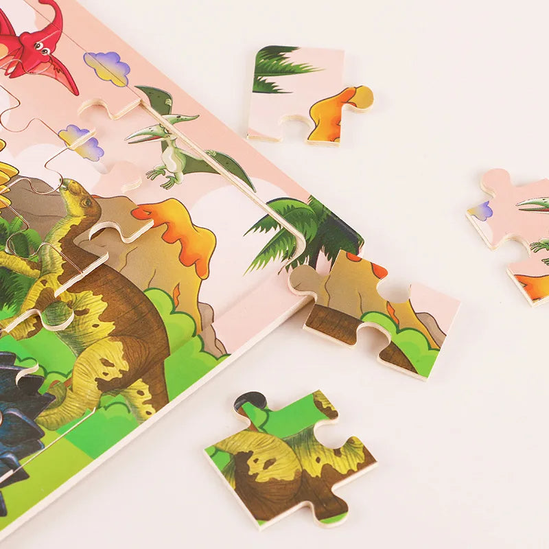 GeoPuzzle | Développez des Compétences avec des Animaux et des Véhicules - Puzzle en Bois
