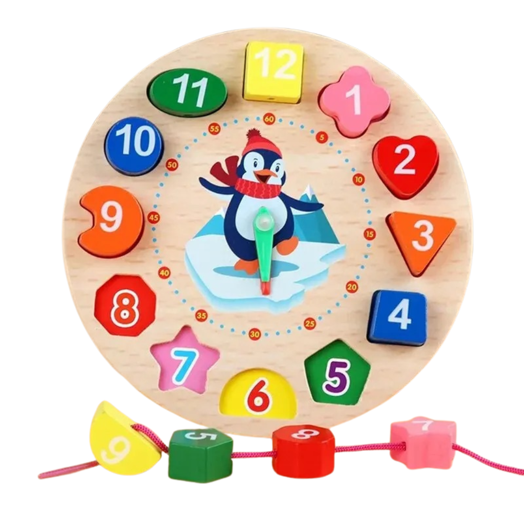 TimeTales | Apprendre à lire l'heure en s'amusant - Jouet d'horloge Montessori en bois