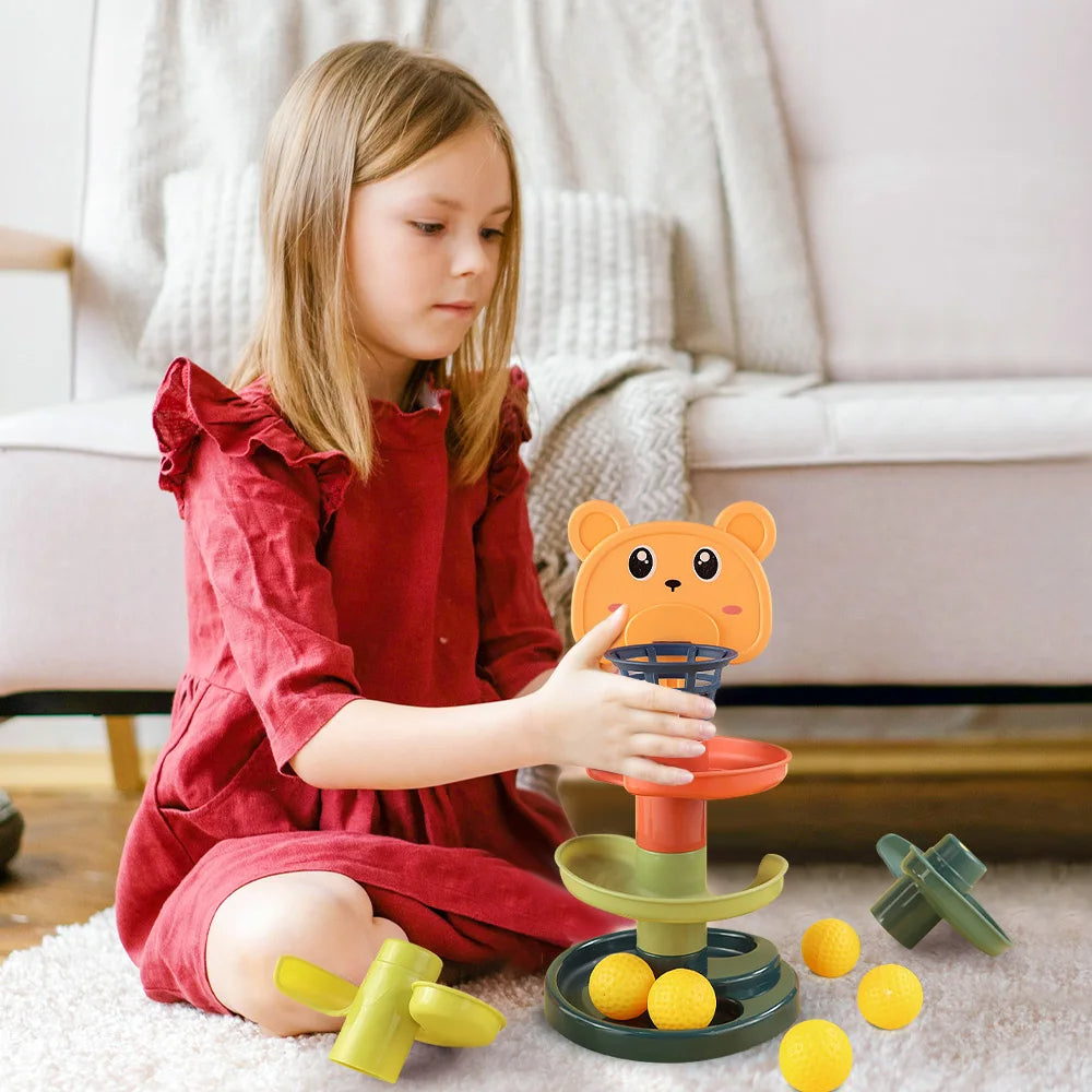 TwirlTower | Découvrez l'Équilibrage et le Roulement - Jouet Éducatif à Empiler