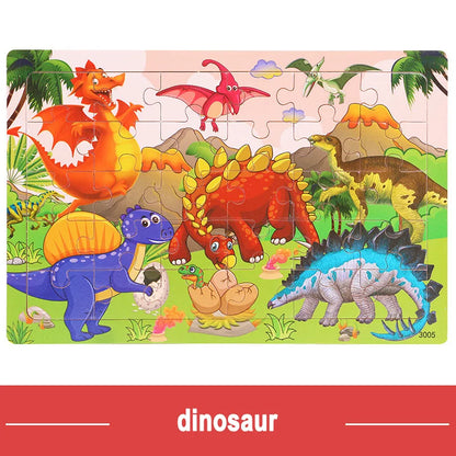GeoPuzzle | Développez des Compétences avec des Animaux et des Véhicules - Puzzle en Bois