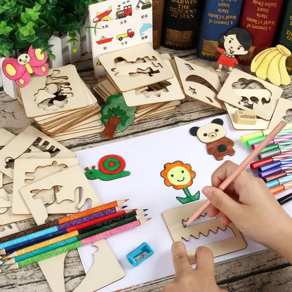 ArtShapes | Dessin Créatif pour Enfants - Ensemble de Pochoirs en Bois