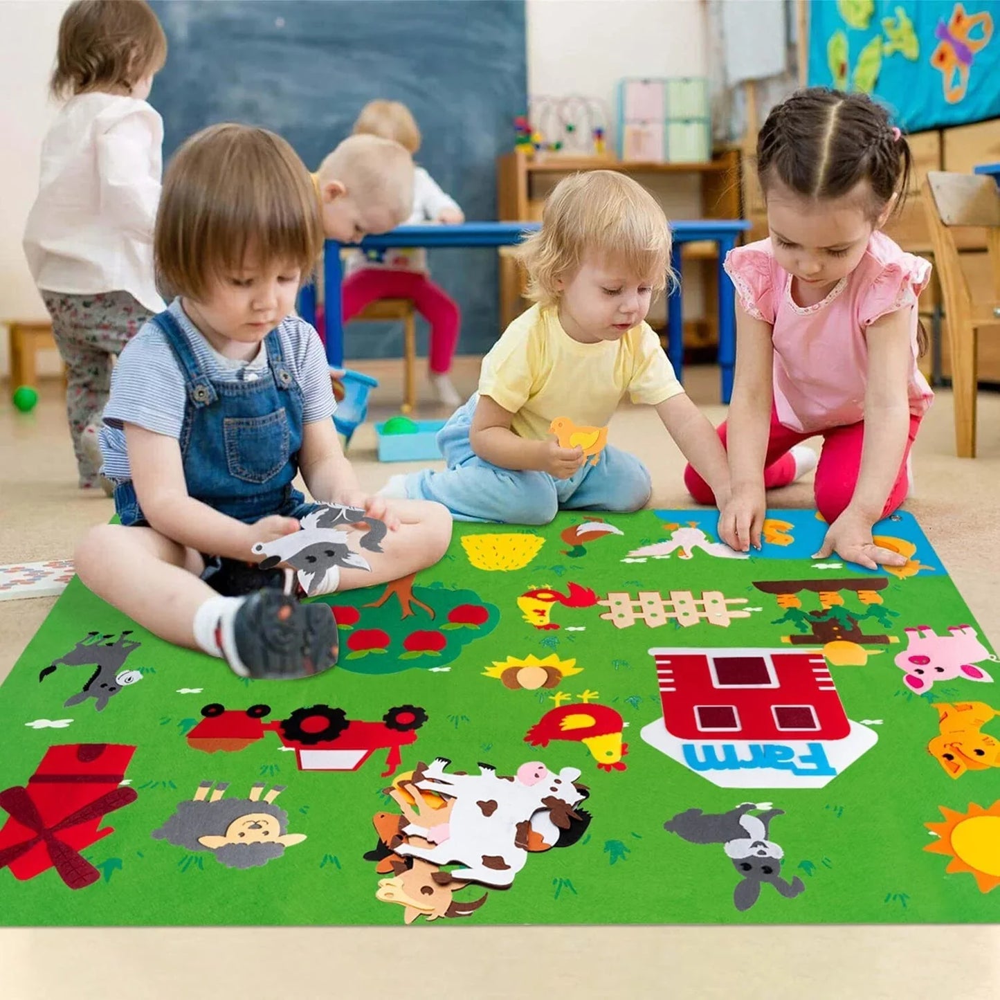 FeltPatch | Apprendre de manière imaginative avec les Animaux et la Nature - Tableau de Jeu en Feutre