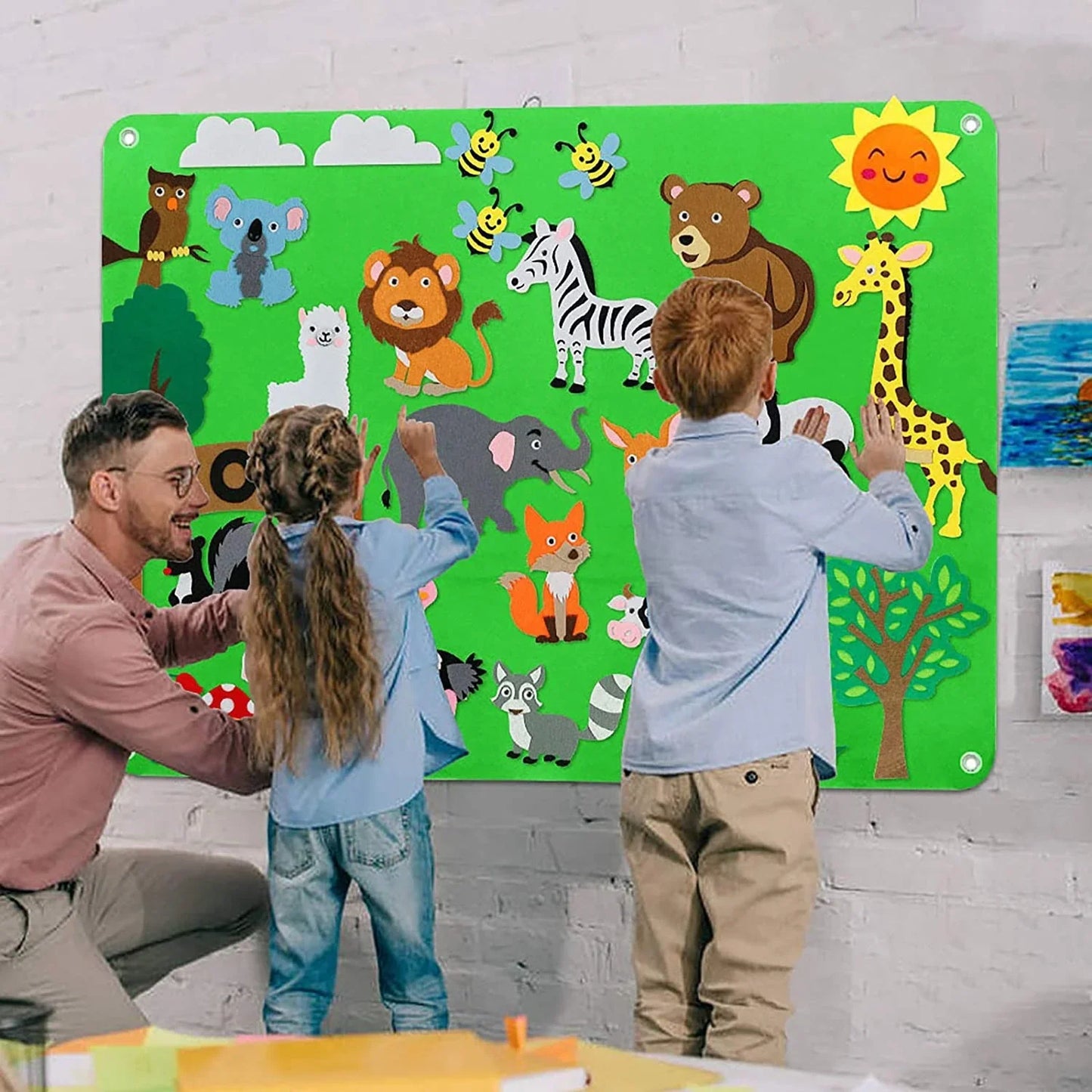 FeltPatch | Apprendre de manière imaginative avec les Animaux et la Nature - Tableau de Jeu en Feutre
