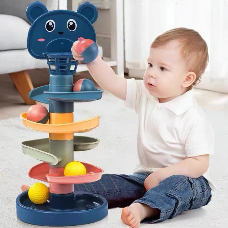 TwirlTower | Découvrez l'Équilibrage et le Roulement - Jouet Éducatif à Empiler