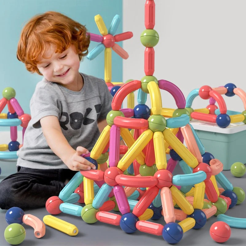 Ensemble de Construction Magnétique Créatif - Blocs de Construction Magnétiques Éducatifs pour Enfants