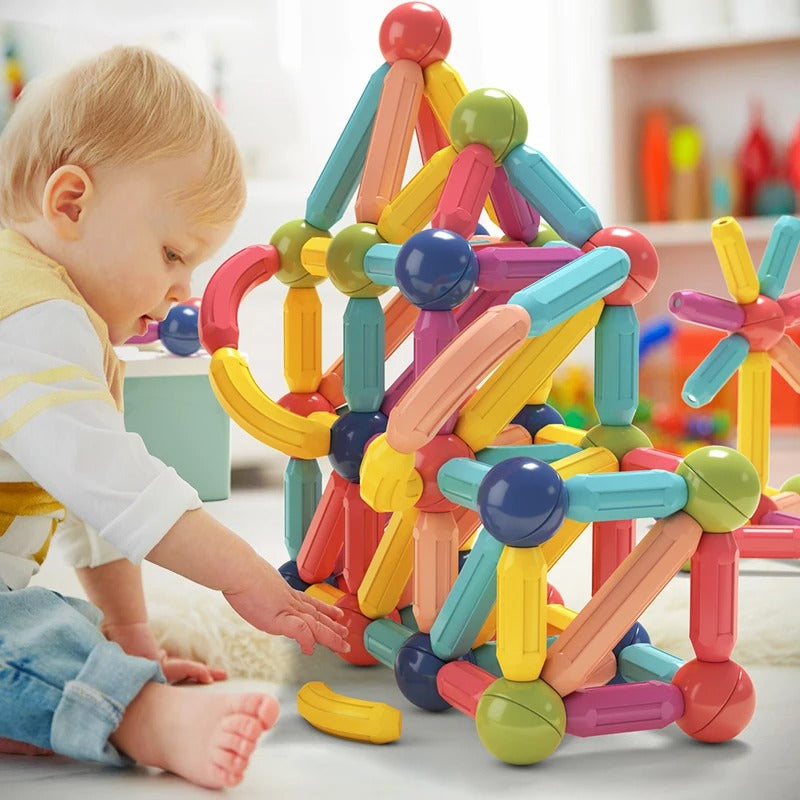 Ensemble de Construction Magnétique Créatif - Blocs de Construction Magnétiques Éducatifs pour Enfants