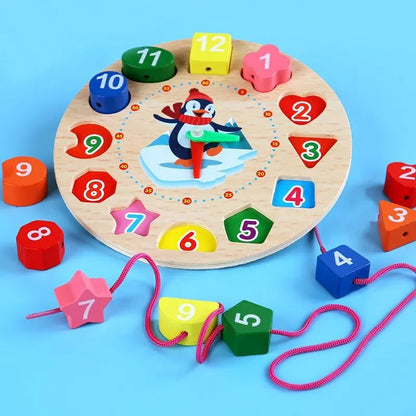 TimeTales | Apprendre à lire l'heure en s'amusant - Jouet d'horloge Montessori en bois