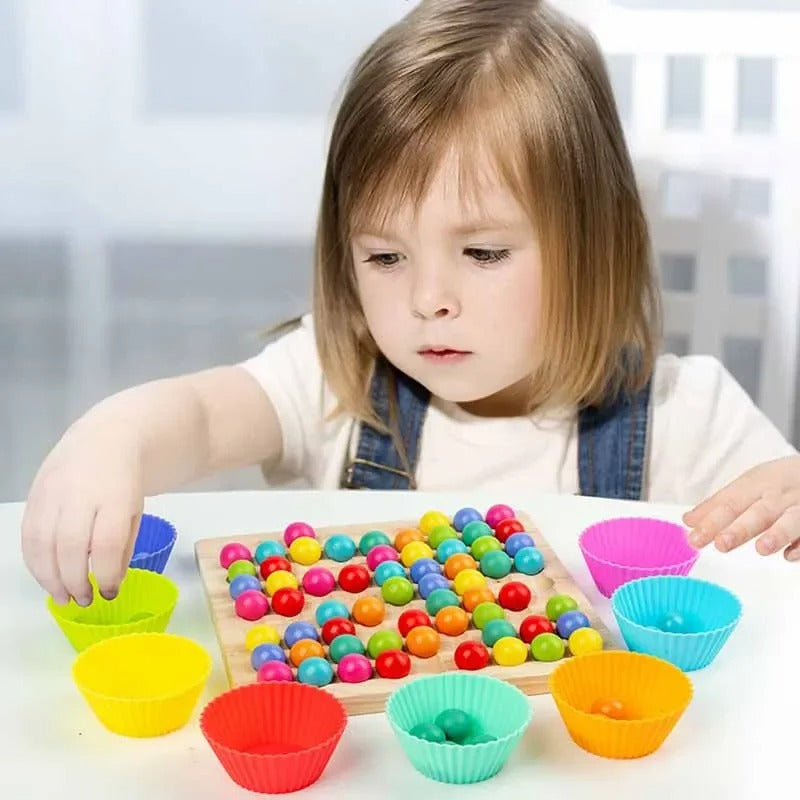 BeadBlox | Tableau de Perles Montessori - Jeu de Couleur, Compte & Gagne pour Enfants Créatifs